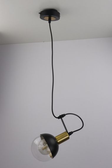 Люстра підвісна LOFT на 1 лампочку 25718 Чорний 30-140х11х15 см. | Зображення 1