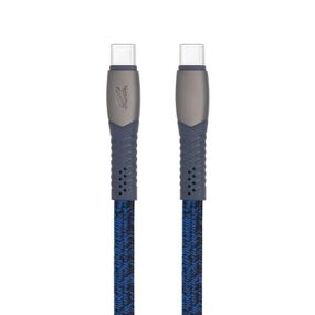 Кабель USB 2.0, PS6105 BL12, Type-C/Type-C, 3А, 60Вт, синій