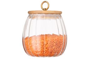 Банка для зберігання ARDESTO Fresh Vintage, 750мл, скло, бамбук, прозорий (AR1375BV)
