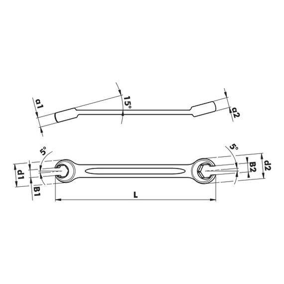 Ключ гайковий розрізний двосторонній, HEX-WS10X11, ZEBRA | Зображення 1