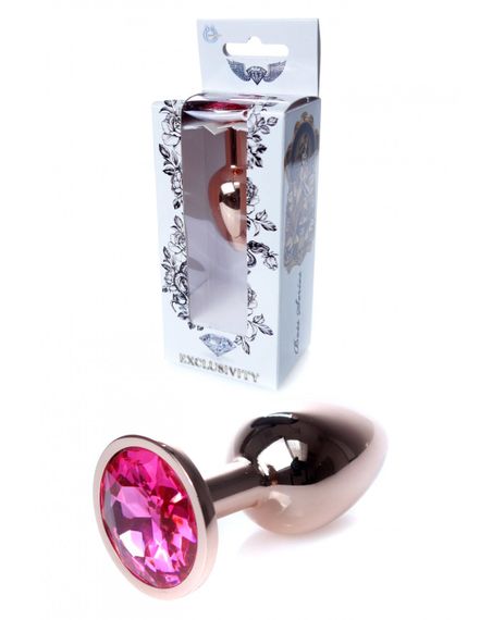 Анальний плаг S з рожевим каменем Boss of toys Jewellery