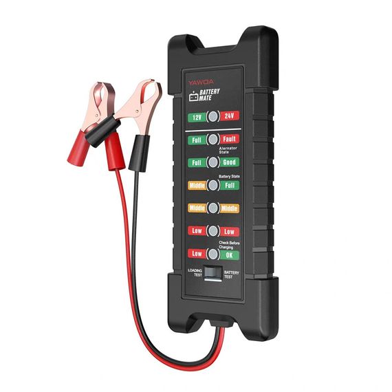 Тестер для акумуляторних батарей BM-410 + крокоділли, 12V, LED | Зображення 1