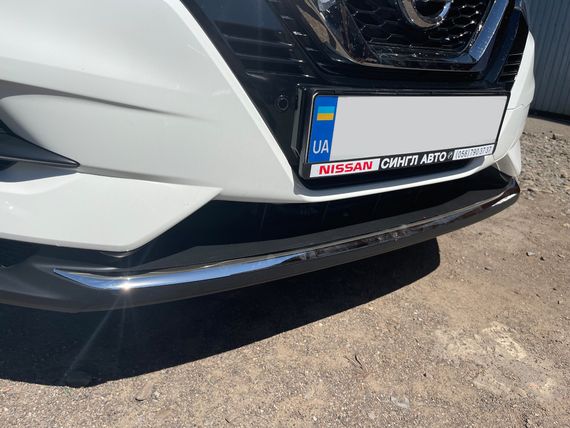 Накладка на передній бампер (2017-2024, нерж) Carmos - Турецька сталь для Nissan Qashqai рр | Зображення 1