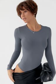 Еластичне однотонне боді - сірий цвет, L (є розміри)