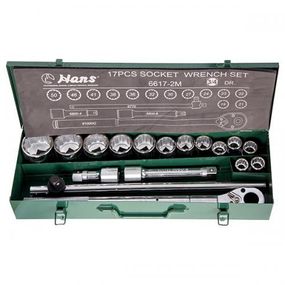 Набір торцевих головок 3/4"DR 19-50мм,12ган., 17 предм (6617-2M 12PT) HANS