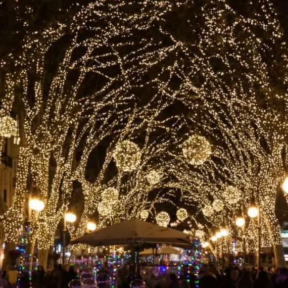 Декоративна гірлянда 800 LED 50М Теплий білий Вуличний, вулична світлодіодна гірлянда краплі роси, гірлянда знижка | Зображення 1