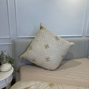 Подушка стеганая из эко овчины Leri Max Pure Wool 21506 50х50 см бежевая