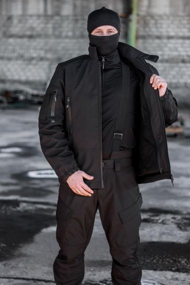 Куртка Soft Shel 2в1 зима трансформер +5°С, -20°С Чорний | Зображення 4
