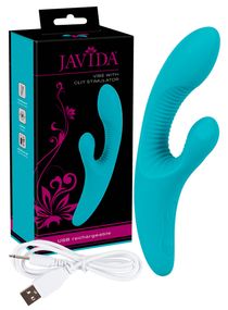 Вібратор кролик Javida Vibe with Clit Stimulator, бірюзовий