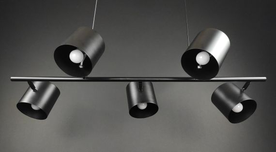 Люстра підвісна на 5 лампочок 27690 Чорний 25-150х40х101 см. | Зображення 7