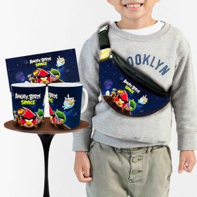 Набор: детская сумка-бананка+кружка Энгри Бердс 32х15см,бананка для мальчика через плечо на подарок (01028)