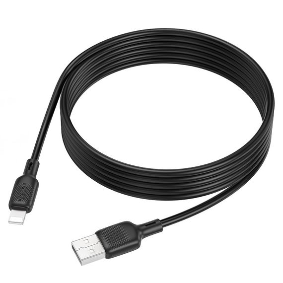 Дата кабель Borofone BX113 Lenny USB to Lightning 2.4A (3m) Black | Зображення 4