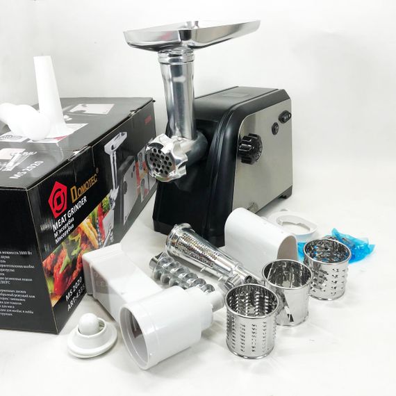 Мясорубка 3в1 мясорубка для дома Domotec из нержавеющей стали с насадками TZ-85 | Зображення 2