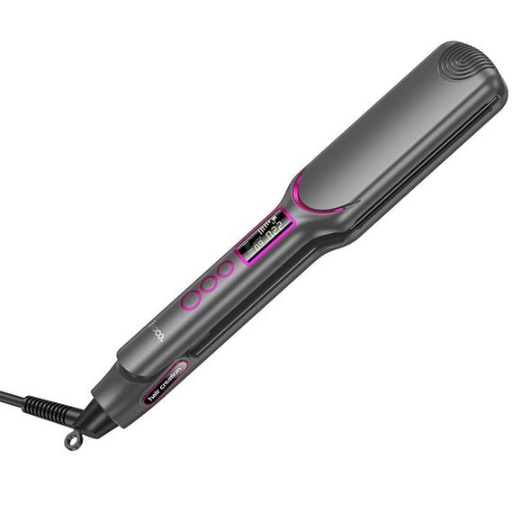 Выпрямитель для волос Hoco HP42 Wide board hair straightener with digital display Gray