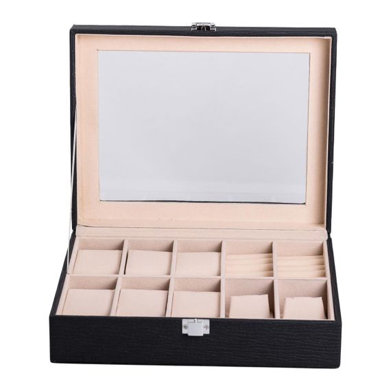 Скринька для прикрас з еко шкіри із дзеркалом органайзер для ювелірних виробів HP-5-6B | Зображення 2