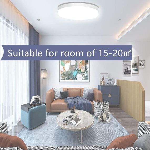 Светильник потолочный круглый LED 23 см, 36W, холодный белый свет 6500K, встроенная светодиодная лампа, люстра | Зображення 6