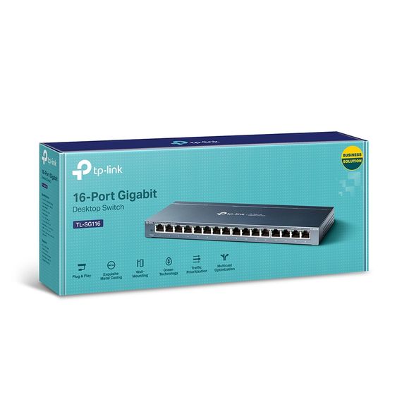 Коммутатор TP-LINK TL-SG116 16xGE неуправляемый Метал. корпус (TL-SG116) | Зображення 3