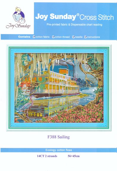 Набор для вышивания по нанесённой на канву схеме "Sailing". AIDA 14CT printed 56*45 см | Зображення 1