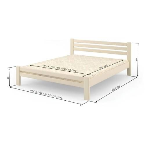 Двоспальне дерев&#039;яне ліжко Mebigrand Прем&#039;єра Білий (RAL9003) 140х200 см (MBG-2828) | Зображення 2