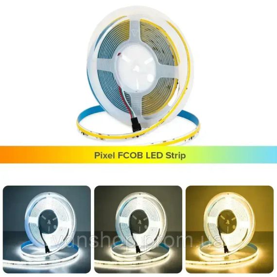 Світлодіодна LED стрічка Бегуча хвиля COB 24v 360led/m ip20 Білий