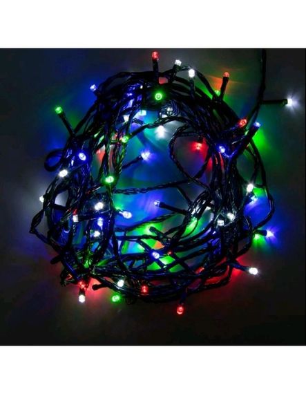 Светодиодная гирлянда электрическая Led на 300 светодиодов с контроллером черный провод Мультицвет