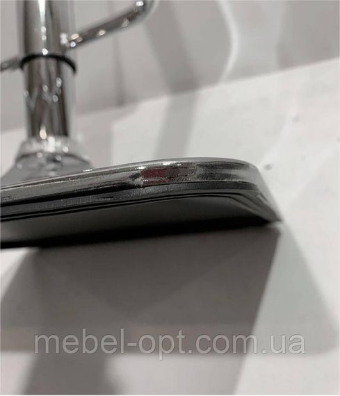 Крісло барне Gor Bar 4-CH-Base на квадратній хромованій нозі-опорі з регулюванням висоти, м'яке сидіння шкірозамінник чорний | Зображення 4