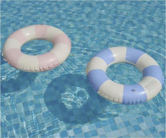 Надувне коло дитяче Біло Рожева полоса 80 розмір | Зображення 3