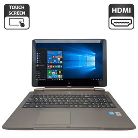 Ноутбук Medion S6214T / 15.6" (1920x1080) TN Touch / Intel Pentium N3540 (4 ядра по 2.16 - 2.66 GHz) / 4 GB DDR3 / 60 GB SSD + 500 GB HDD / Intel HD Graphics / WebCam / АКБ не тримає б/в