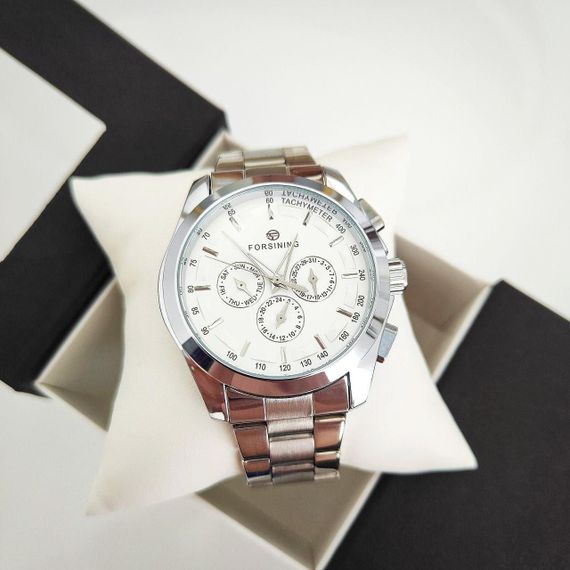 Механические мужские часы Forsining 6917 White/Silver | Зображення 1