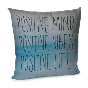 Подушка диванна з оксамиту Positive vibes... 45x45 см (45BP_URB032)