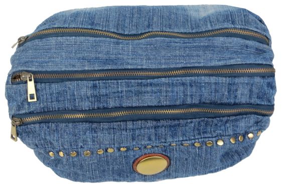 Уцінка! Циліндрична жіноча джинсова сумка Fashion jeans bag синя | Зображення 7