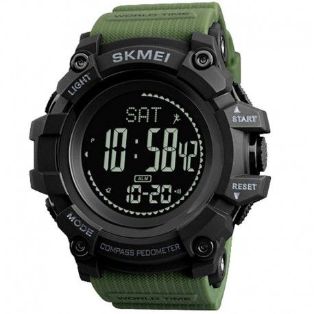 Чоловічий годинник Skmei 1356AG Army Green + Compass