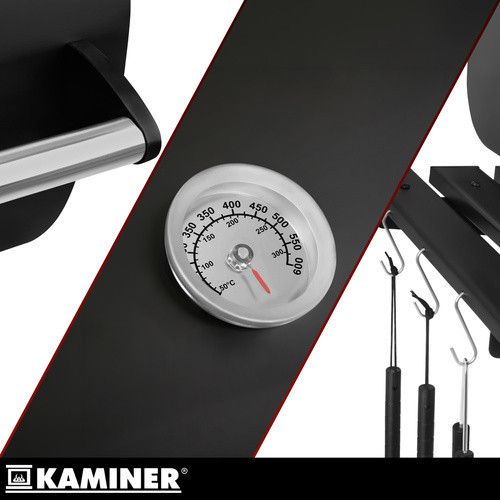 Садовий гриль із кришкою 82x51x117 см Kaminer 27316 | Зображення 6