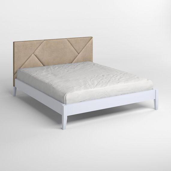 Полуторне дерев'яне ліжко Mebigrand Нью-Йорк ДК Сіро-блакитний (S2010R80B)/Аляска 23 (Бежевий) 120х200 см (MBG-10295) | Зображення 1