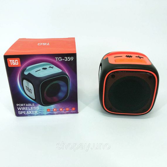 Портативна колонка portable wireless speaker TG359, Бездротова портативна колонка з ремінцем FK-26 | Зображення 1