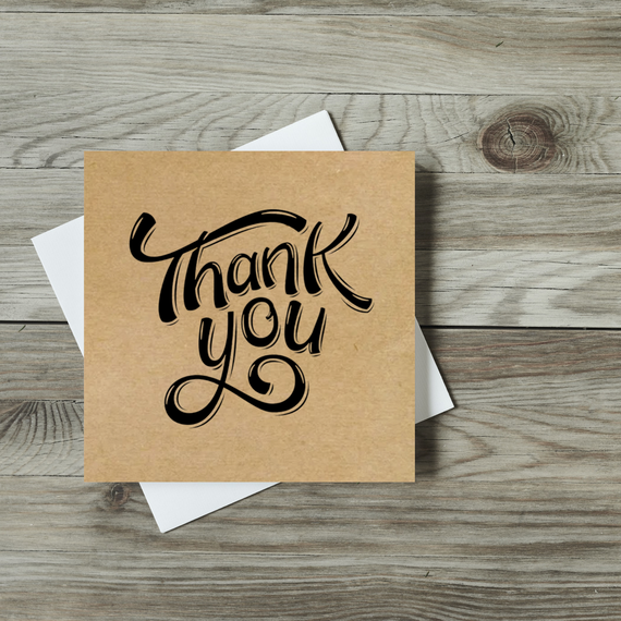 Этикетка самоклеящаяся крафт "Thank You 07" 100x100 мм, 100 шт, Viskom | Зображення 1