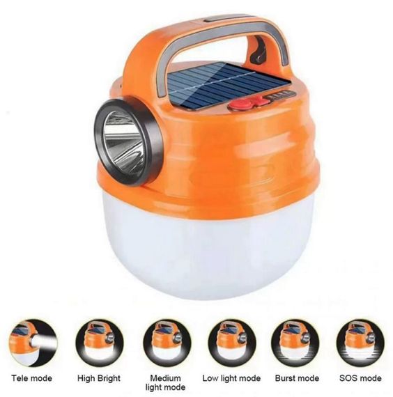 Подвесной аккумуляторный фонарь светильник Hurry Bolt HB-V70 LED с крючком и солнечной панелью | Зображення 6