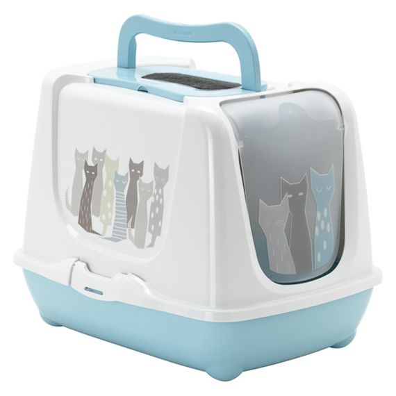 Moderna Trendy Cat туалетный закрыт для кошек, 57 см х 45 см х 43 см, голубой