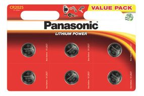 Батарейка Panasonic литиевая CR2025 блистер, 6 шт. (CR-2025EL/6B)