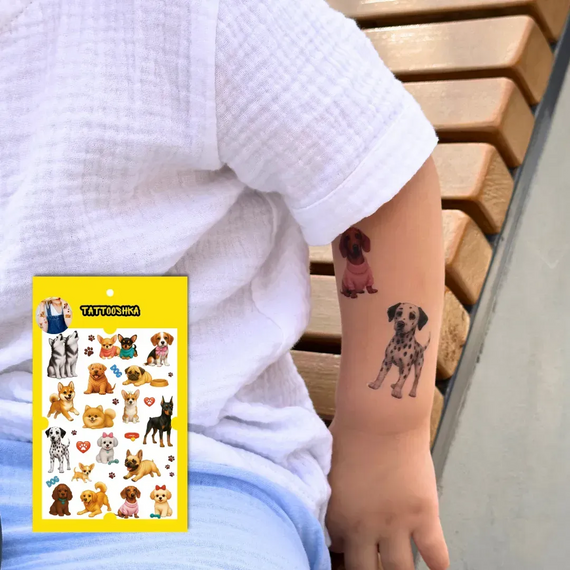 Тату тимчасове в наборі Собачки Tattooshka LB-199 Різнокольоровий shop (4829000018688) | Зображення 2