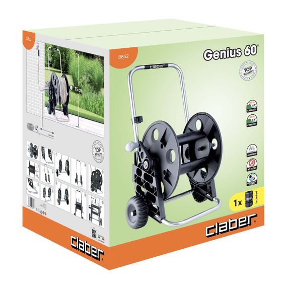 Тележка для поливочного шланга Claber GENIUS 60 8862 (1/2" - 60 м) | Зображення 2