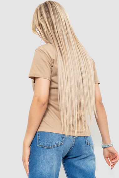 Футболка женская с принтом  цвет бежевый 221R3008-1 | Зображення 3
