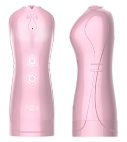 Мастурбатор с вибростимуляцией FOXSHOW Vibrating and Flashing Masturbation Cup Pink USB 7+7 Function, Sex Aura
