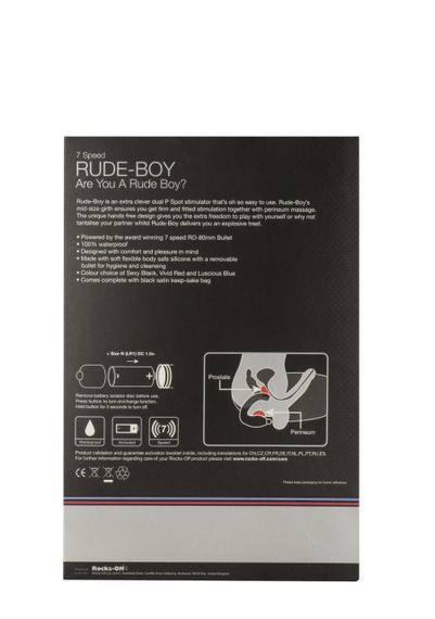 Вибромассажер простаты Rocks Off Rude-Boy Black, массаж промежности, макс диаметр 2,5см | Зображення 2