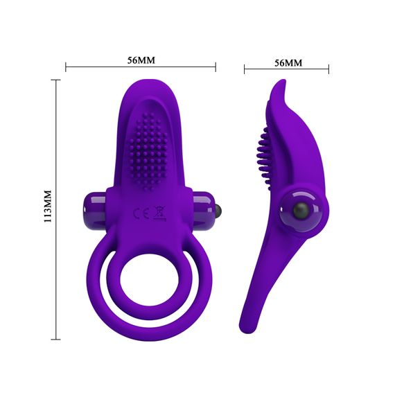 Ерекційне кільце - Pretty Love Vibrant Penis Ring Purple | Зображення 6