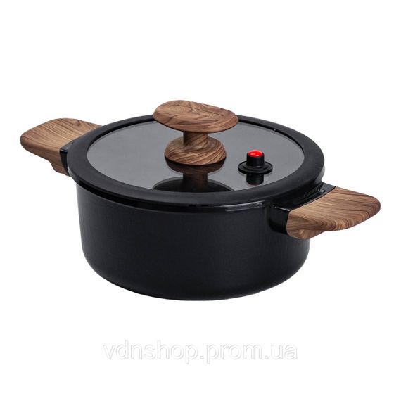 Алюмінієва каструля з керамічним покриттям антипригарним 2.5 л Ø 20 см чорний MGC HP-4-452B | Зображення 1