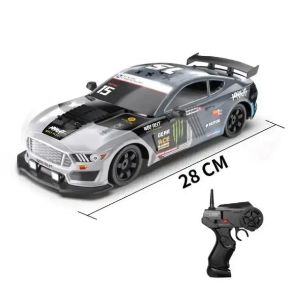 Машинка на радіоуправлінні Ford Mustang 1:16, сіра – для дрифту та перегонів, 4WD, до 18 км/год | Зображення 2