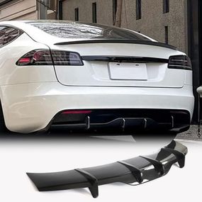 Диффузор заднего бампера Карбон (для Plaid 2021-2024) для Tesla Model S 2016- гг