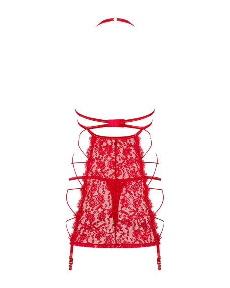 Сорочка Obsessive Rediosa chemise Червоний L/XL | Зображення 7