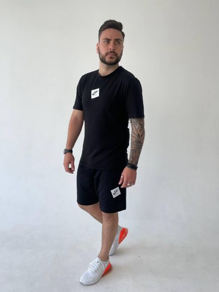 Мужской летний костюм двойка с шортами, размер 46, цвет черный | Зображення 3